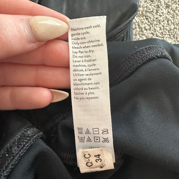 SPANX black faux leather leggings size M - Picture 8 of 11